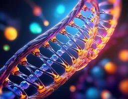 DNA Strand Microscopic View Glowing Strands photo