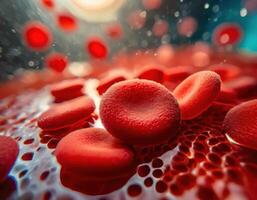 Microscopic Red Blood Cells Cluster photo