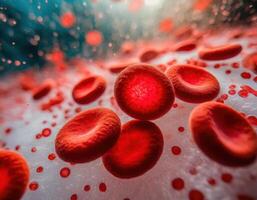 Microscopic Red Blood Cells Cluster photo