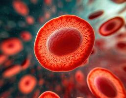 Microscopic Red Blood Cells Cluster photo