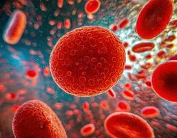 Microscopic Red Blood Cells Cluster photo