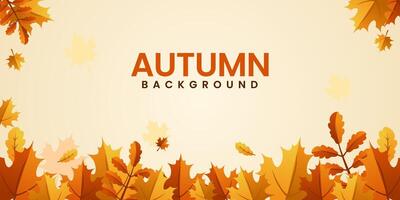 Autumn seasonal copy space background border made of falling autumn golden, red and orange colored leaves isolated on background vector