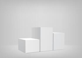 Empty stage. White background. Podium for presentation. illustration. vector