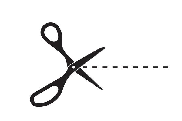 Cutting line by scissors icon. Separation paper sign. Trim coupone symbol.