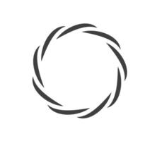 Round frame black and white ornament. Graphic border doodle. Ring curve link connection vector