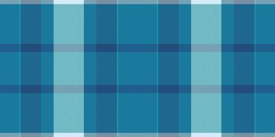 Curve tartan fabric seamless, dress background texture. Rich textile plaid check pattern in cyan and blue colors. vector