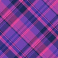 Windowpane background tartan textile, cowboy check plaid texture. Form pattern fabric seamless in blue and violet colors. vector