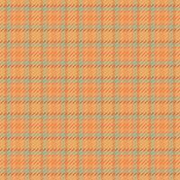 Daisy check plaid , girl seamless texture textile. Minimal fabric background pattern tartan in orange and pastel colors. vector