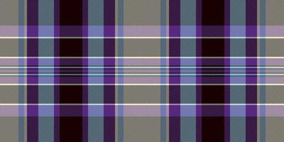 Pano check background seamless, fiber fabric tartan texture. Buffalo plaid pattern textile in black and violet colors. vector