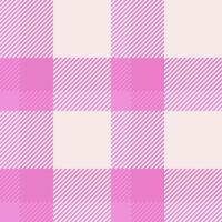 Jpg check fabric plaid, uk seamless textile pattern. Invitation tartan texture background in pink and white colors. vector