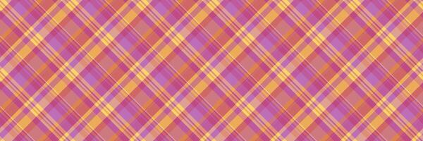 Bed pattern seamless textile, grunge texture background plaid. Scrapbook tartan fabric check in red and pink colors. vector