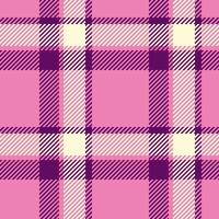 Nyc textile check, girl seamless tartan pattern. Conceptual background plaid texture fabric in pink and purple colors. vector