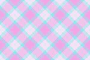 Mid textile background seamless, serene fabric pattern plaid. Club check tartan texture in light and cyan colors. vector