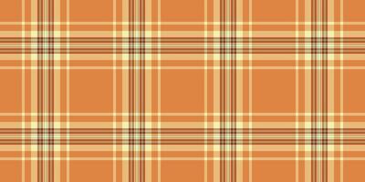 Best check tartan textile, effect background pattern. 40s plaid seamless fabric texture in amber and orange colors. vector