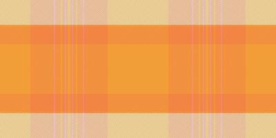 Various background plaid check, tablecloth textile seamless. Manufacture pattern fabric texture tartan in orange and sea shell colors. vector