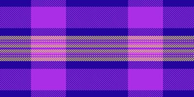 Tee plaid background tartan, cell fabric seamless check. Effect pattern textile texture in indigo and purple colors. vector