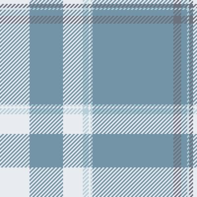 Warp check seamless background, canvas tartan plaid fabric. Fade pattern textile texture in cyan and white colors.