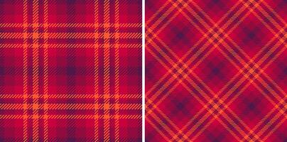 check plaid of seamless background pattern with a texture textile fabric tartan. Set in dark colors in fashion outfits for women. vector
