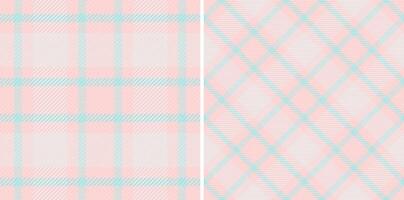 Check texture of pattern background plaid with a tartan seamless fabric textile. Set in kids colors. Buffalo fashion for a rustic look. vector