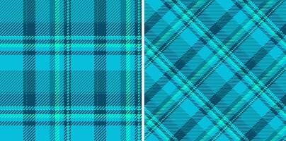 Background tartan seamless of textile check pattern with a plaid texture fabric . Set in sea colors for seasonal holiday decorations. vector
