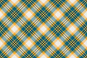 Realistic plaid seamless , herringbone tartan pattern background. Sketching texture fabric textile check in cyan and amber colors. vector