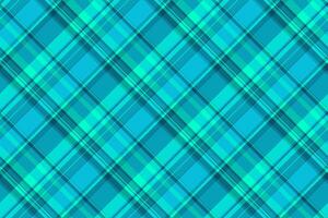 Size check plaid pattern, perfect fabric textile . Infant tartan background texture seamless in cyan and teal colors. vector