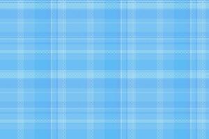 Manufacture textile plaid check, attire background seamless. Rest fabric texture pattern tartan in cyan color. vector