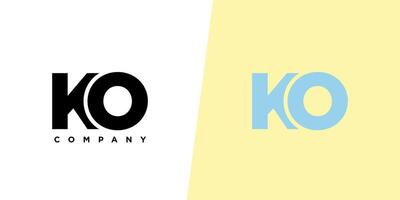 Letter K and O, KO logo design template. Minimal monogram initial based logotype. vector