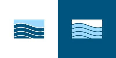 Water Wave Square abstract logo , pattern texture background business vector