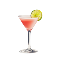 Cocktail garnished with lime on a white background png