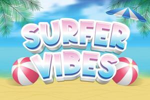 summer vibes design with illustrations of beaches and coconut trees vector