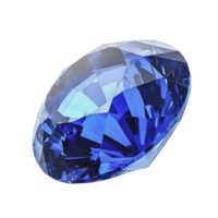 A sparkling blue gemstone resting on a reflective surface png