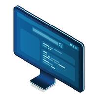 Isometric monitor. Computer monitor isometric desktop. Modern monitor. illustration vector