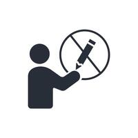 no writing icon. .Editable stroke.linear style sign for use web design,logo.Symbol illustration. vector