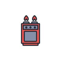 Gas stove icon. .Editable stroke.linear style sign for use web design,logo.Symbol illustration. vector