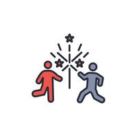 new year icon. .Editable stroke.linear style sign for use web design,logo.Symbol illustration. vector