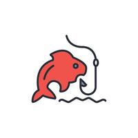 Fishing icon. .Editable stroke.linear style sign for use web design,logo.Symbol illustration. vector