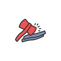 axe icon. .Editable stroke.linear style sign for use web design,logo.Symbol illustration. vector