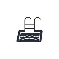 Swimming pool icon. .Editable stroke.linear style sign for use web design,logo.Symbol illustration. vector