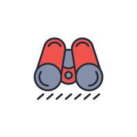 binoculars icon. .Editable stroke.linear style sign for use web design,logo.Symbol illustration. vector