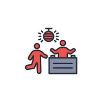 Party icon. .Editable stroke.linear style sign for use web design,logo.Symbol illustration. vector