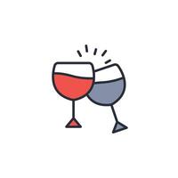 cheers icon. .Editable stroke.linear style sign for use web design,logo.Symbol illustration. vector