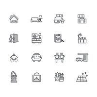 Home interior icon set..Editable stroke.linear style sign for use web design,logo.Symbol illustration. vector
