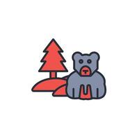 bear icon. .Editable stroke.linear style sign for use web design,logo.Symbol illustration. vector