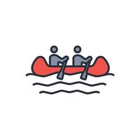 canoe icon. .Editable stroke.linear style sign for use web design,logo.Symbol illustration. vector