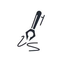 calligraphy icon. .Editable stroke.linear style sign for use web design,logo.Symbol illustration. vector