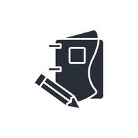 Notebook icon. .Editable stroke.linear style sign for use web design,logo.Symbol illustration. vector