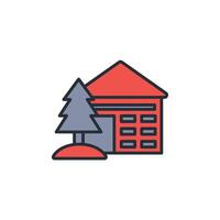 Cabin icon. .Editable stroke.linear style sign for use web design,logo.Symbol illustration. vector
