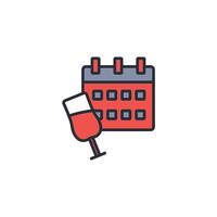 Save The Date icon. .Editable stroke.linear style sign for use web design,logo.Symbol illustration. vector