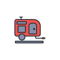 Caravan icon. .Editable stroke.linear style sign for use web design,logo.Symbol illustration. vector